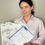 Katerina showing her certificates for the Executive PA Diploma course