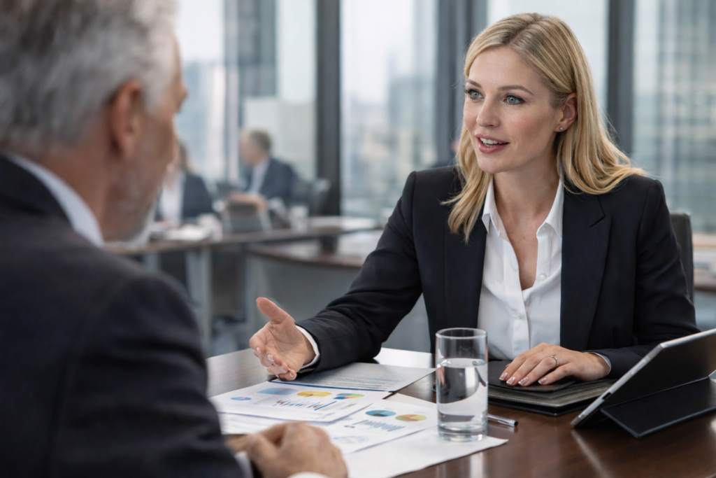 Executive assistant working at senior level influencing business decisions.