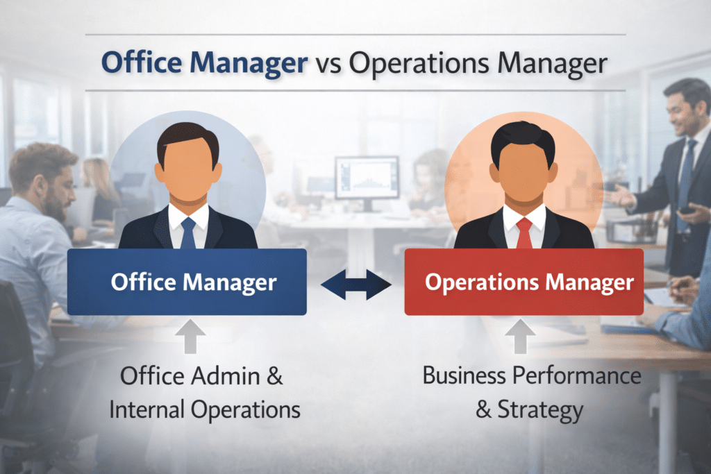 Difference between office manager and operations manager roles.