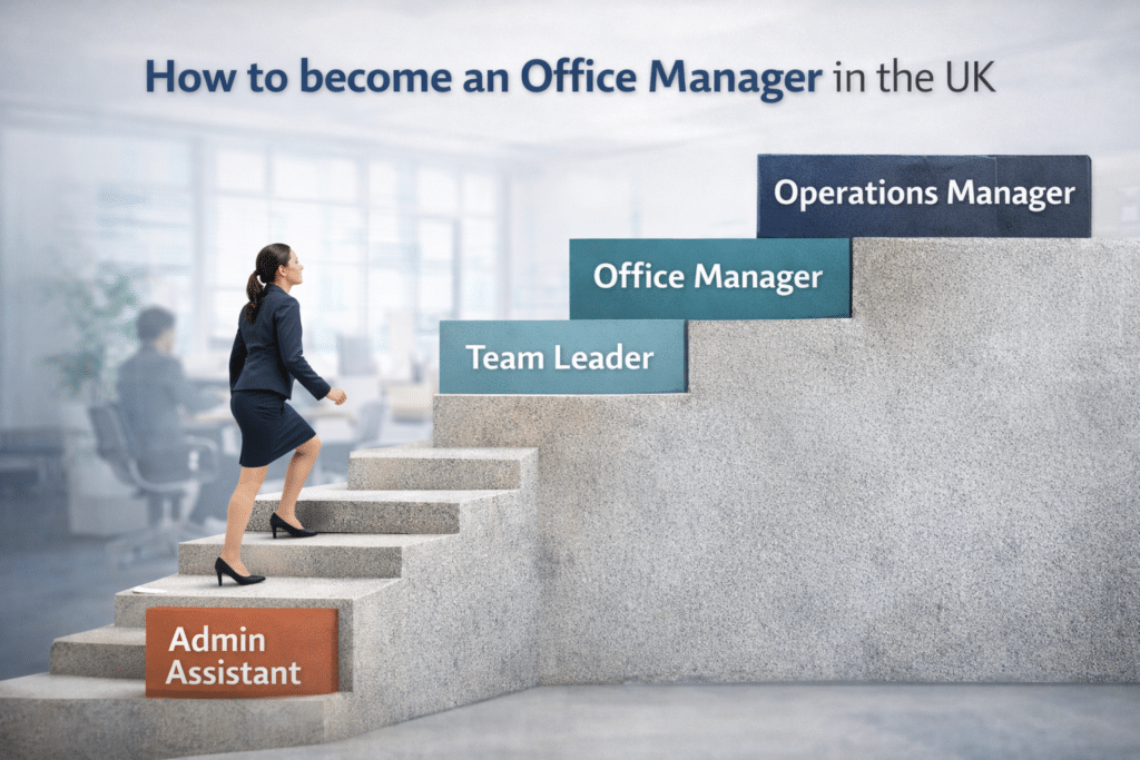 How to become an office manager in the UK career progression path.